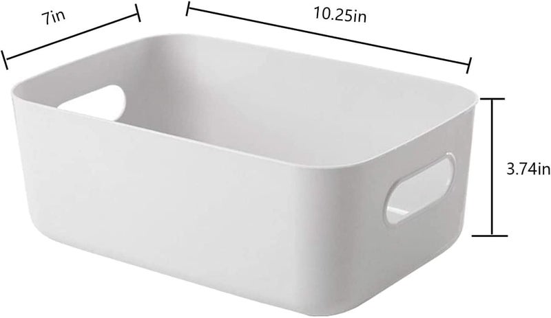 Eworld 26x18x10cm Plastic Storage Bins with Handles – White Stackable Pantry Organizer Containers for Kitchen, Bathroom & Office (Pack of 6, 8, 10, 12 & 20) - Image 3